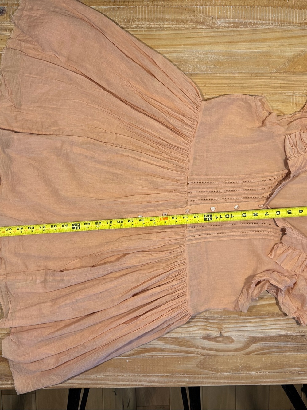 Women’s Peach Ruffle Button-Front Tunic - Picture 6 of 8